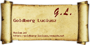 Goldberg Luciusz névjegykártya